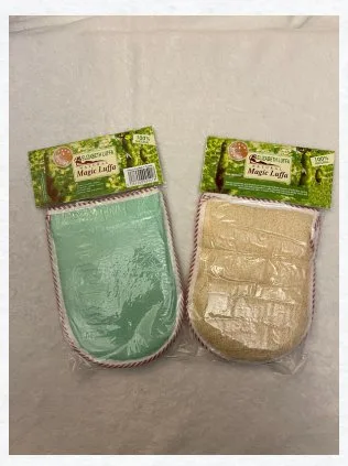 Natural Loofah Body Scrubbers — Loofah Glove 1 (12 pack, assorted colors)