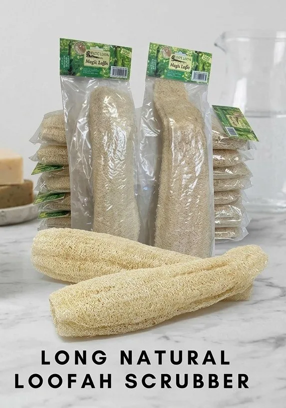 Natural Loofah Body Scrubbers — Whole Natural Loofahs (12 pack)